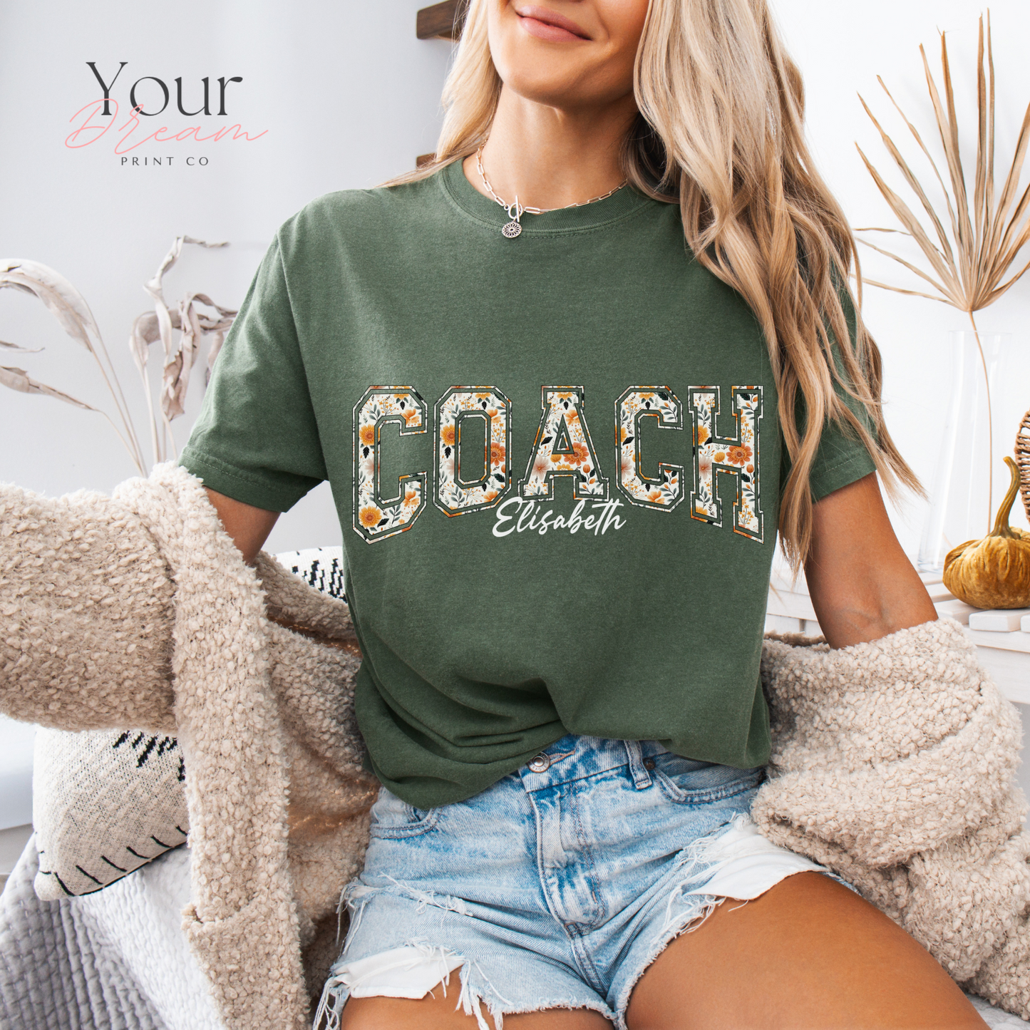 Personalized Coach Fall Varsity Shirt – Custom Name Autumn Gift for Coaches