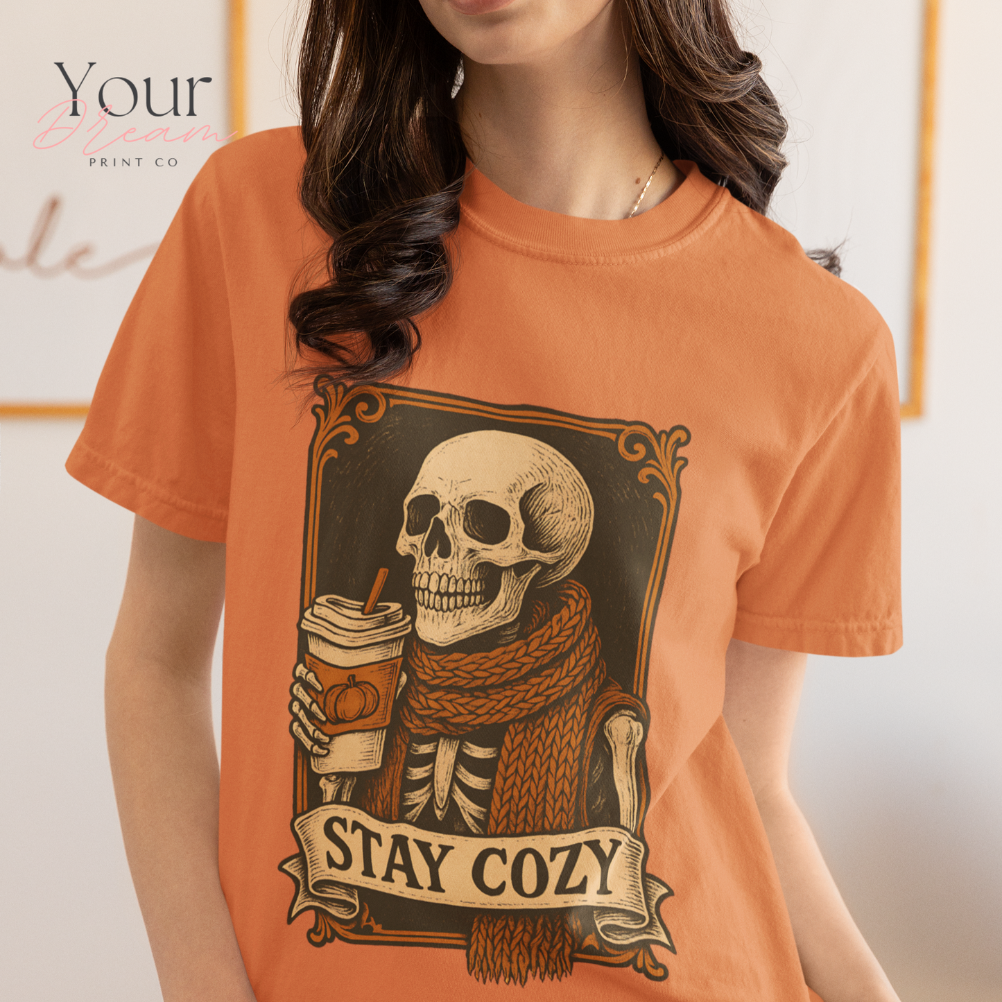 Skeleton Coffee Lover T-Shirt, Halloween tshirt, Cozy Season tshirt