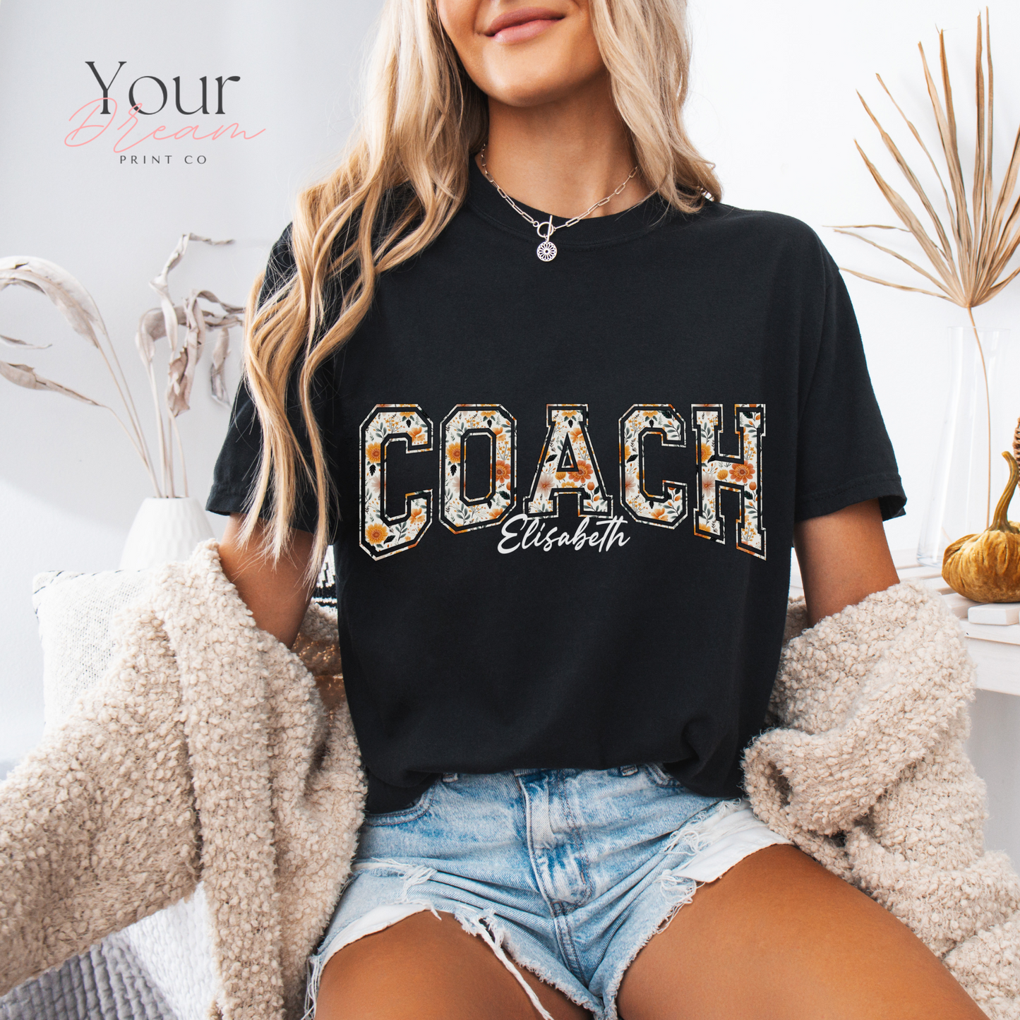 Personalized Coach Fall Varsity Shirt – Custom Name Autumn Gift for Coaches