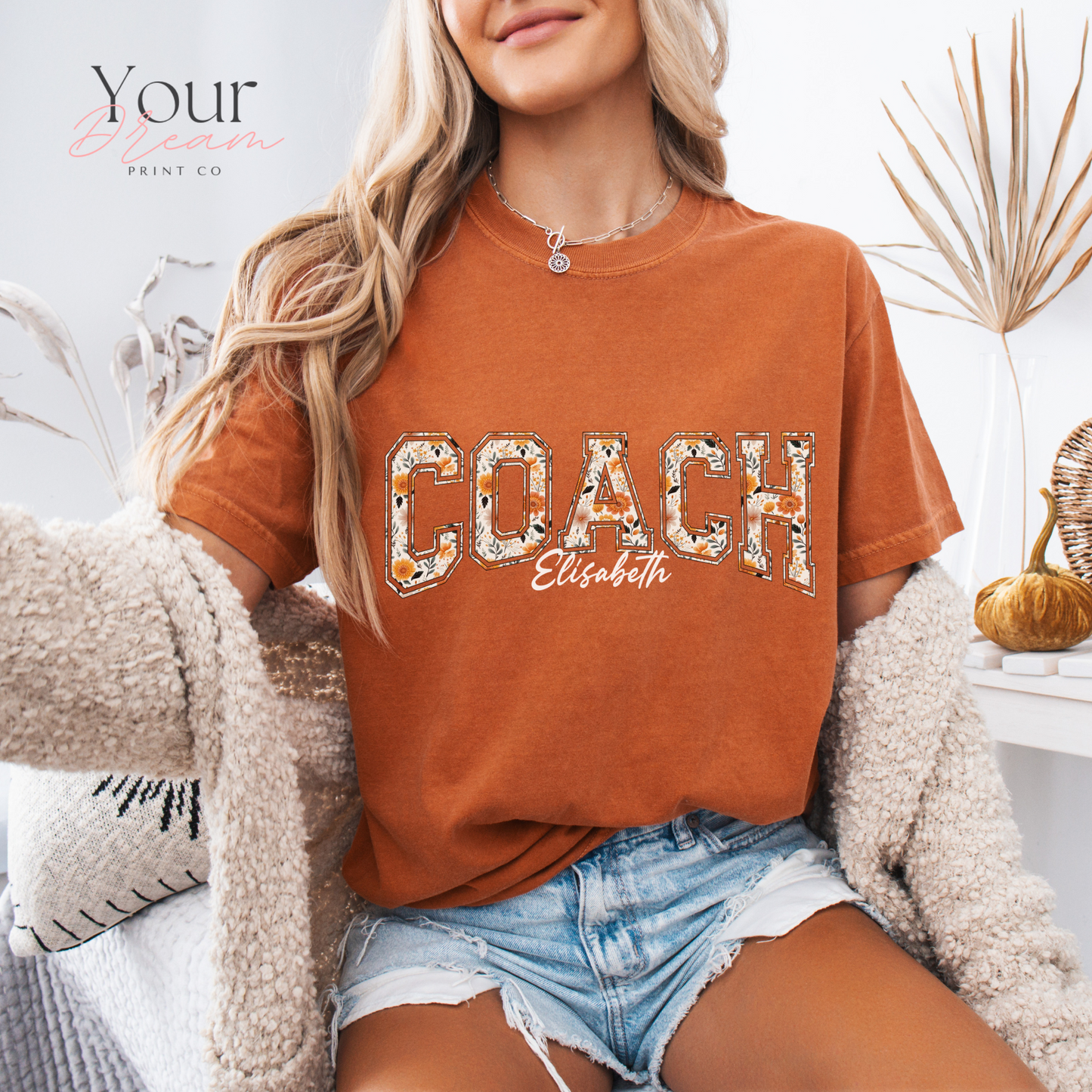 Personalized Coach Fall Varsity Shirt – Custom Name Autumn Gift for Coaches