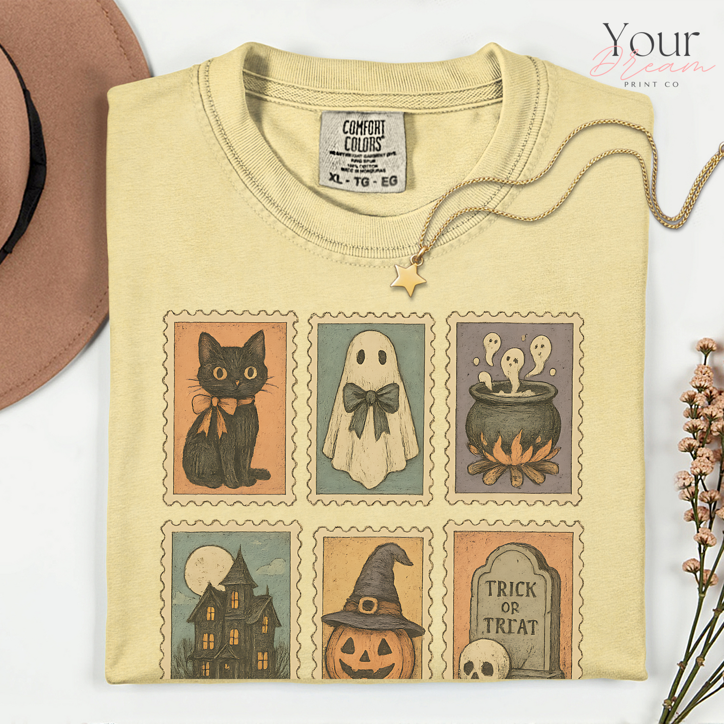Halloween TShirt, Halloween Shirt, Retro Ghost Tee, Cute Fall Shirt, Pumpkin Season, Fall Spooky Cat shirt, Cute Ghost Shirt