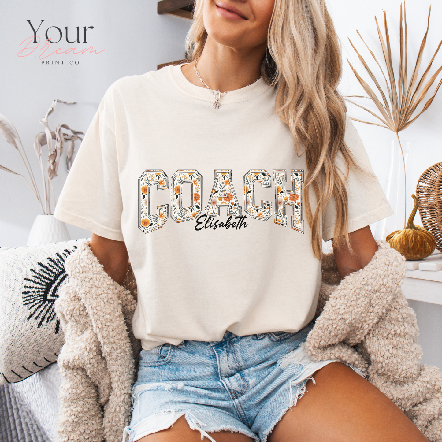 Personalized Coach Fall Varsity Shirt – Custom Name Autumn Gift for Coaches
