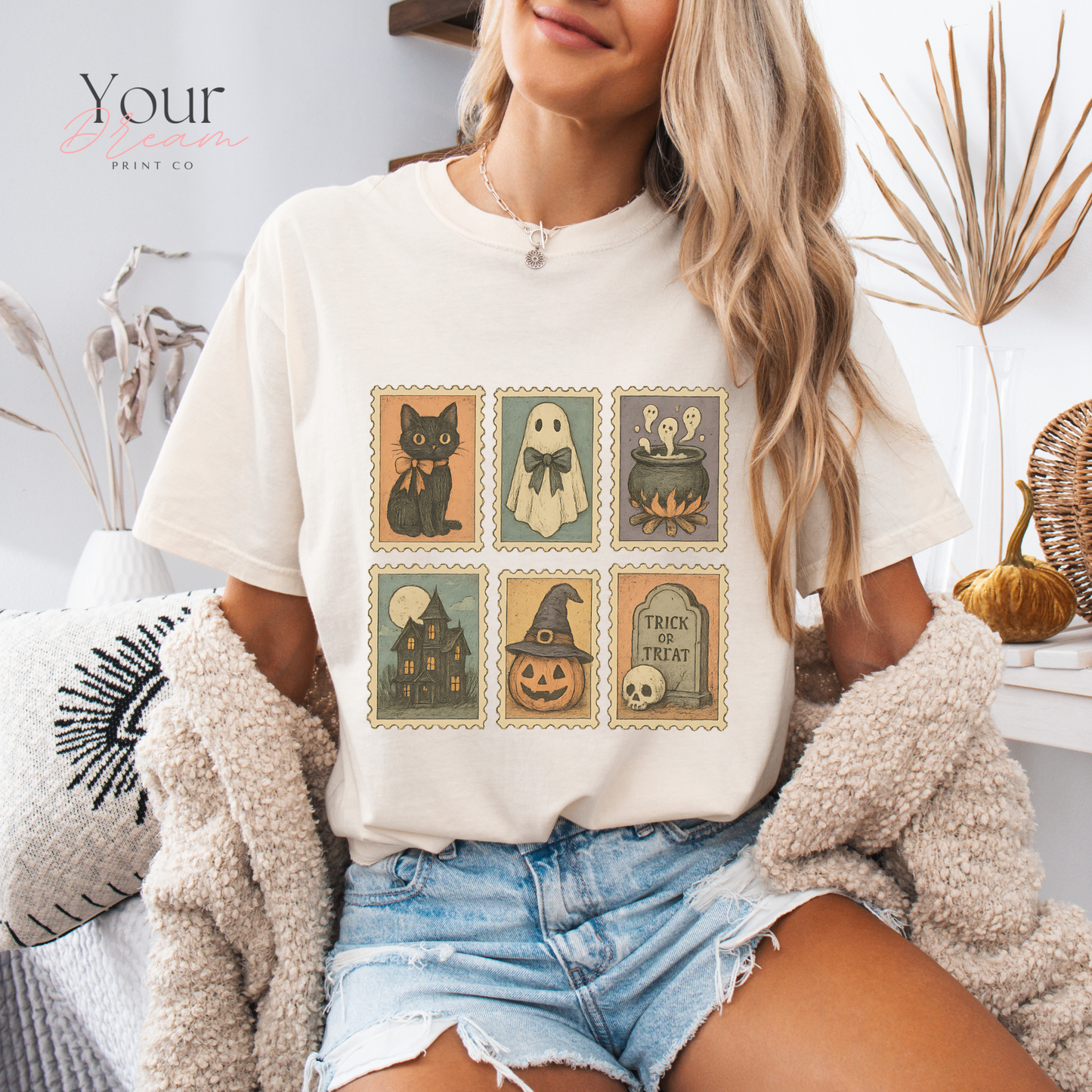 Halloween TShirt, Halloween Shirt, Retro Ghost Tee, Cute Fall Shirt, Pumpkin Season, Fall Spooky Cat shirt, Cute Ghost Shirt