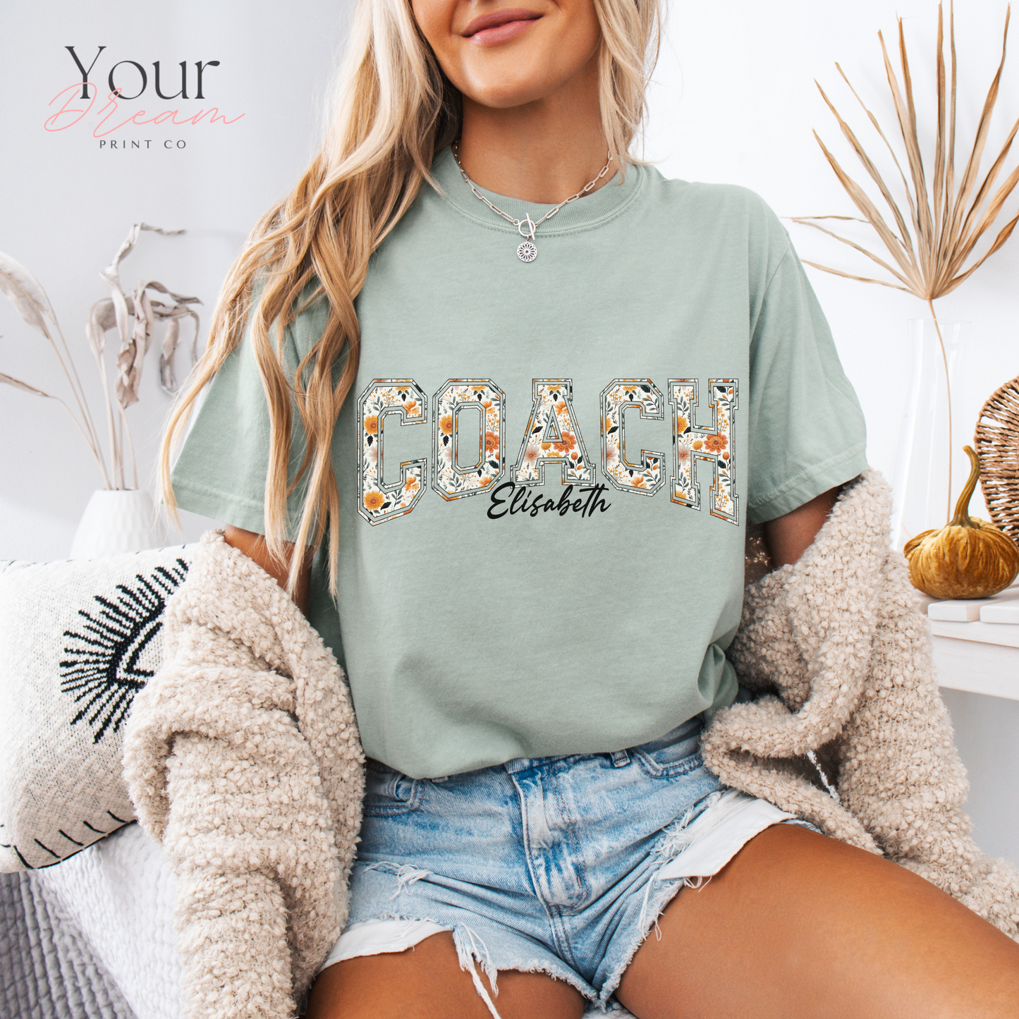 Personalized Coach Fall Varsity Shirt – Custom Name Autumn Gift for Coaches
