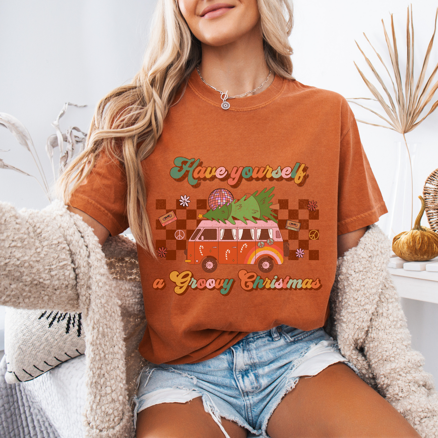 Have Yourself a Groovy Christmas Tshirt,Retro Christmas Shirt,Hippie Clothes