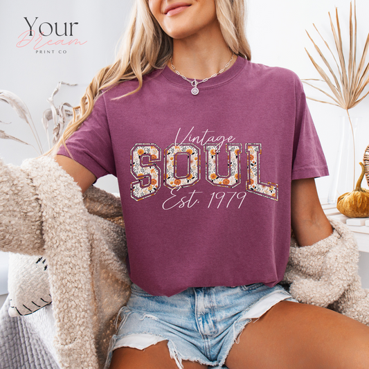 Vintage Soul Est. 1979 T-Shirt, Personalized Shirt