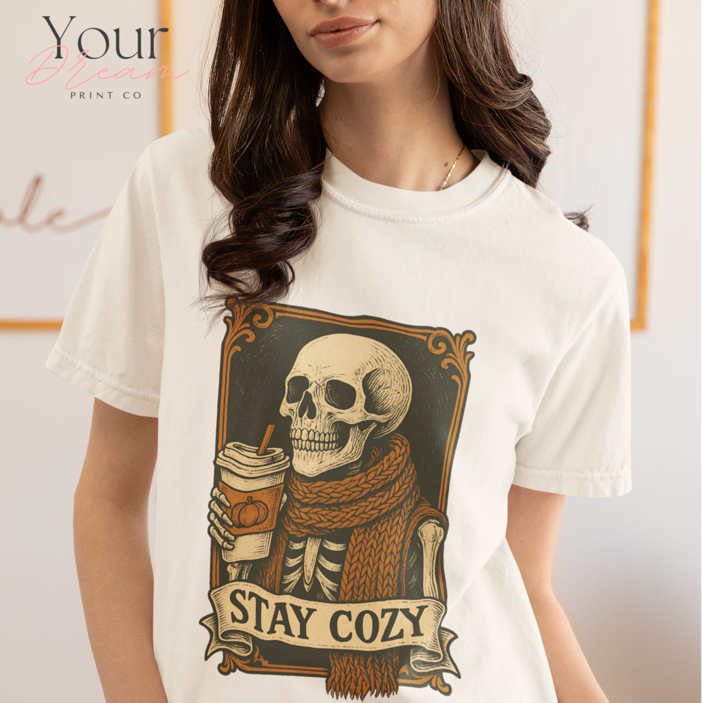 Skeleton Coffee Lover T-Shirt, Halloween tshirt, Cozy Season tshirt