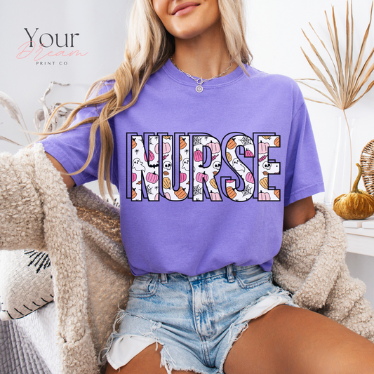 Ghost Nurse Halloween T-shirt, Nurse Halloween Shirt