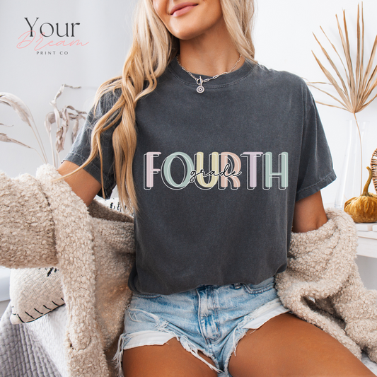 Fourth Grade Teacher T-shirt - Cute Summer Elementary School Shirt