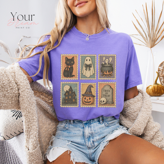 Halloween TShirt, Halloween Shirt, Retro Ghost Tee, Cute Fall Shirt, Pumpkin Season, Fall Spooky Cat shirt, Cute Ghost Shirt