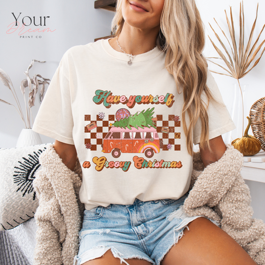 Have Yourself a Groovy Christmas Tshirt,Retro Christmas Shirt,Hippie Clothes