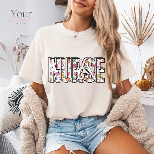 Ghost Nurse Halloween T-shirt, Nurse Halloween Shirt