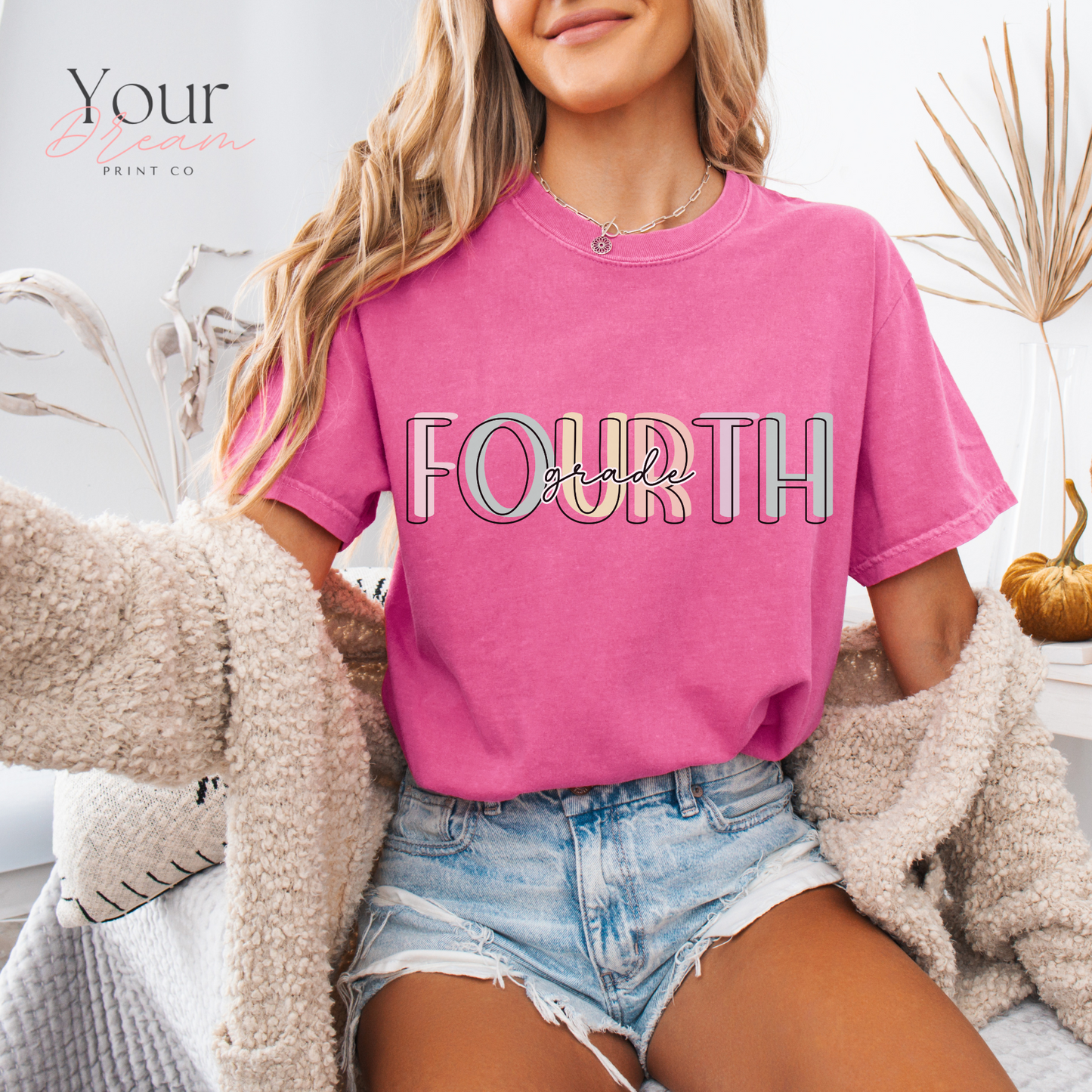 Fourth Grade Teacher T-shirt - Cute Summer Elementary School Shirt