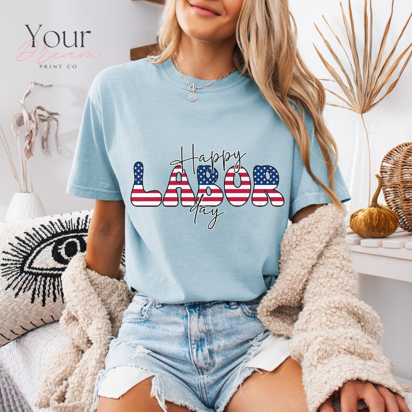 Labor Day Retro T-shirt, Comfort Colors Retro USA Shirt, Women's Patriotic Summer Shirt, Women's Patriotic Shirt, US Flag Shirts with Stars and Stripes