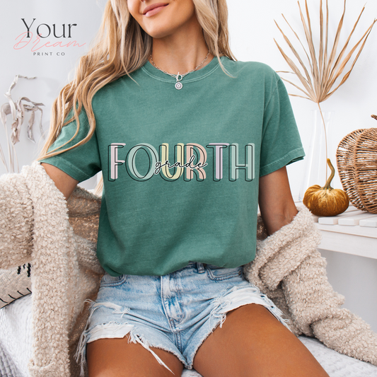 Fourth Grade Teacher T-shirt - Cute Summer Elementary School Shirt